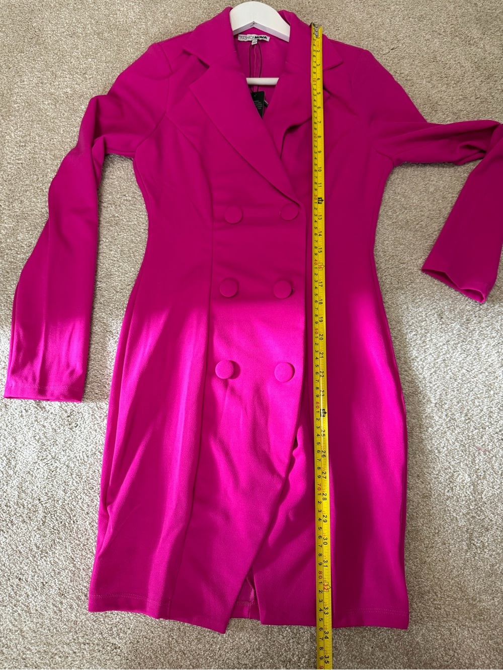 NWT Fashion Nova hot pink blazer mini dress - Picture 4 of 8